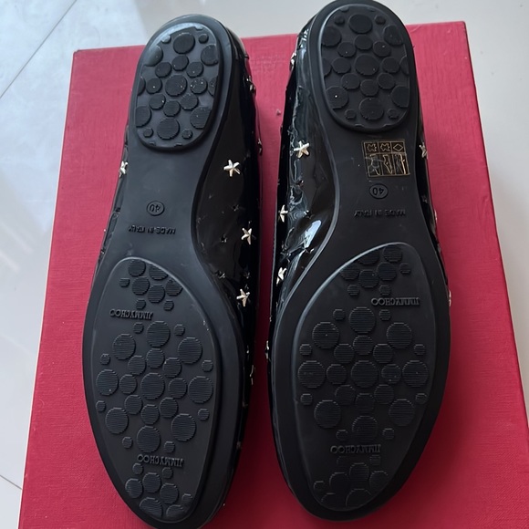 Jimmy Choo Star Studded Black Patent Ballet Flats - Picture 2 of 4